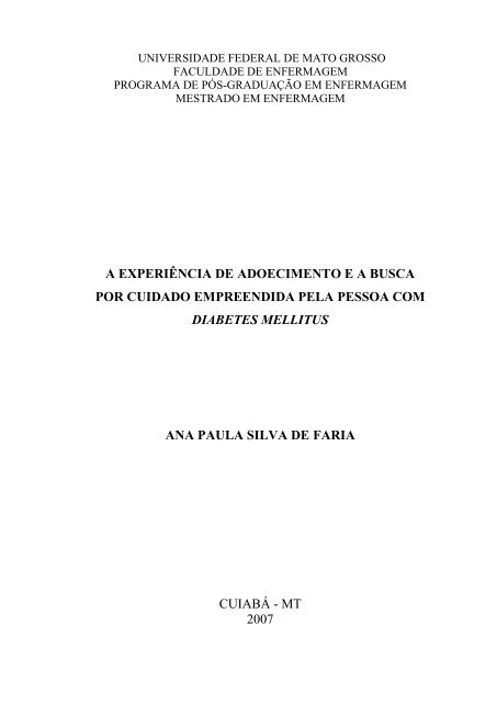 a experiÃªncia de adoecimento ea busca por cuidado empreendida